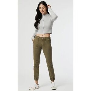 Mavi IVY Mid Rise Slim Cargo Jeans Pants Jogger-Khaki Green-Women Sz 25/28-Small